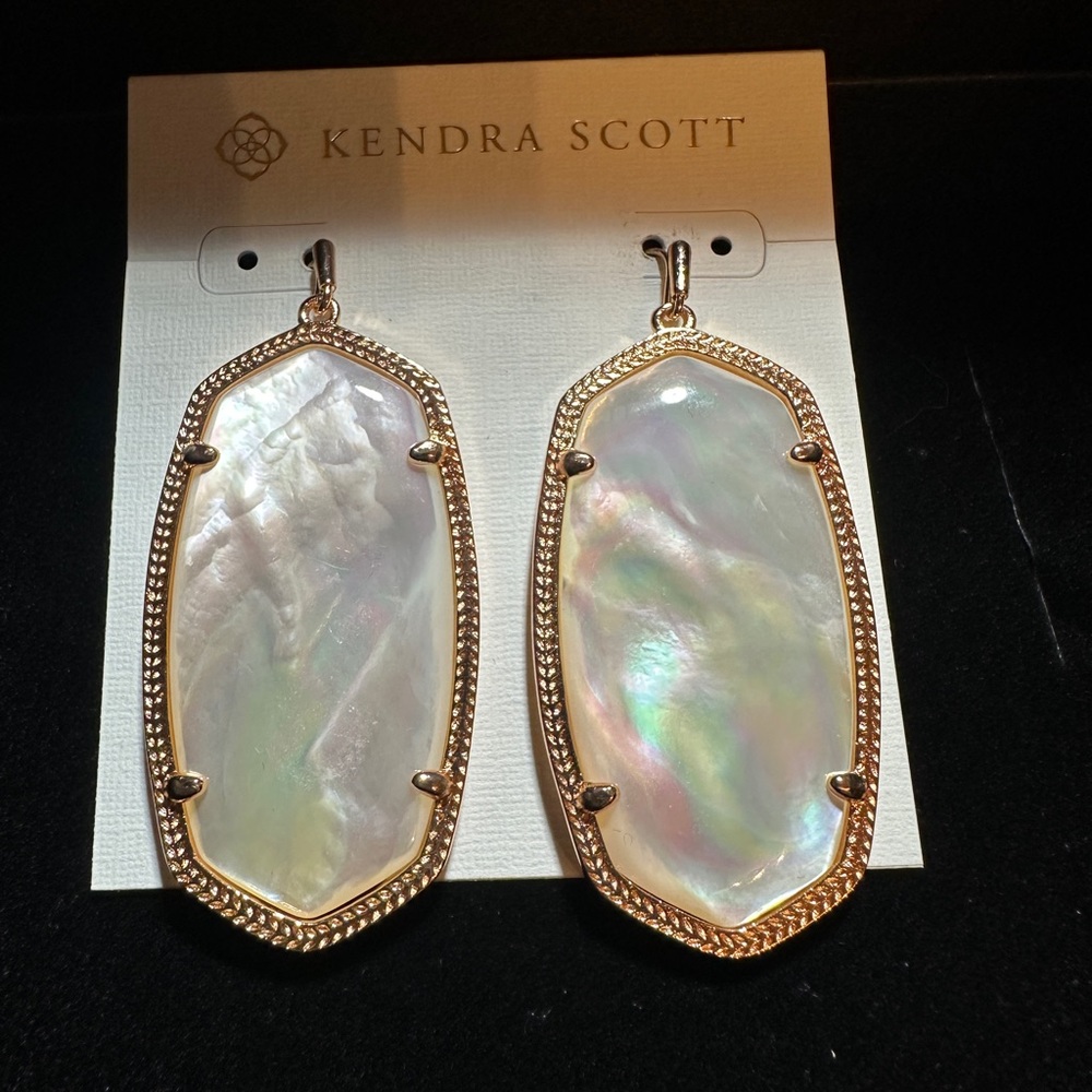 Kendra Scott Iridescent Earrings with Gold Trim - Picture 4 of 4